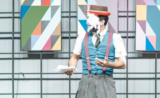 Vibrant catch live entertainment and comedy scene at night