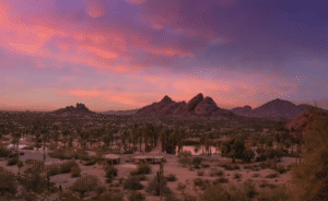 camelback mountain over sunset