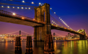 brooklyn bridge at night