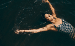 swimming on lake